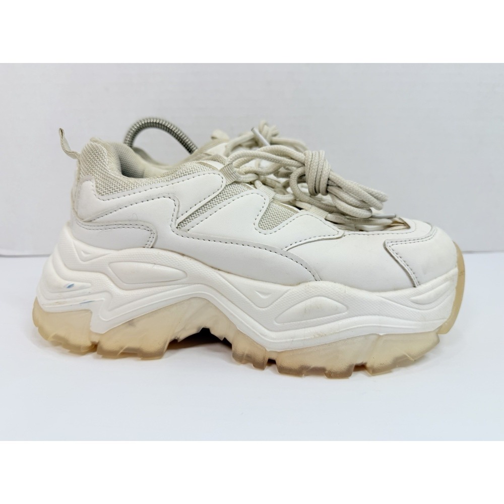 Madden‎ Girl Venomm Chunky Platform Dad Sneakers White Women's Size 8
